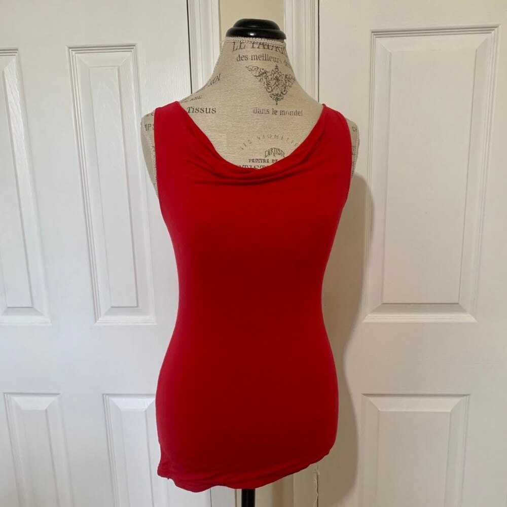 Red Tank Top with Back Rhinestone Detail - Picture 2 of 6